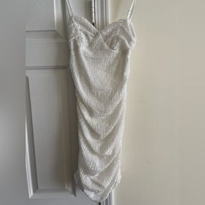 Mini white sequin dress